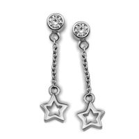 JWLS4U | Oorhangers Open Star Silver 1